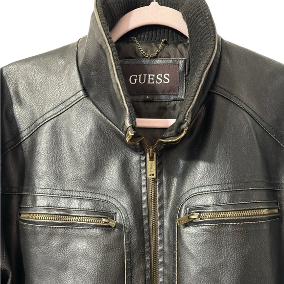 Guess faux leather Bomber jacket - Large - Picture 3 of 13
